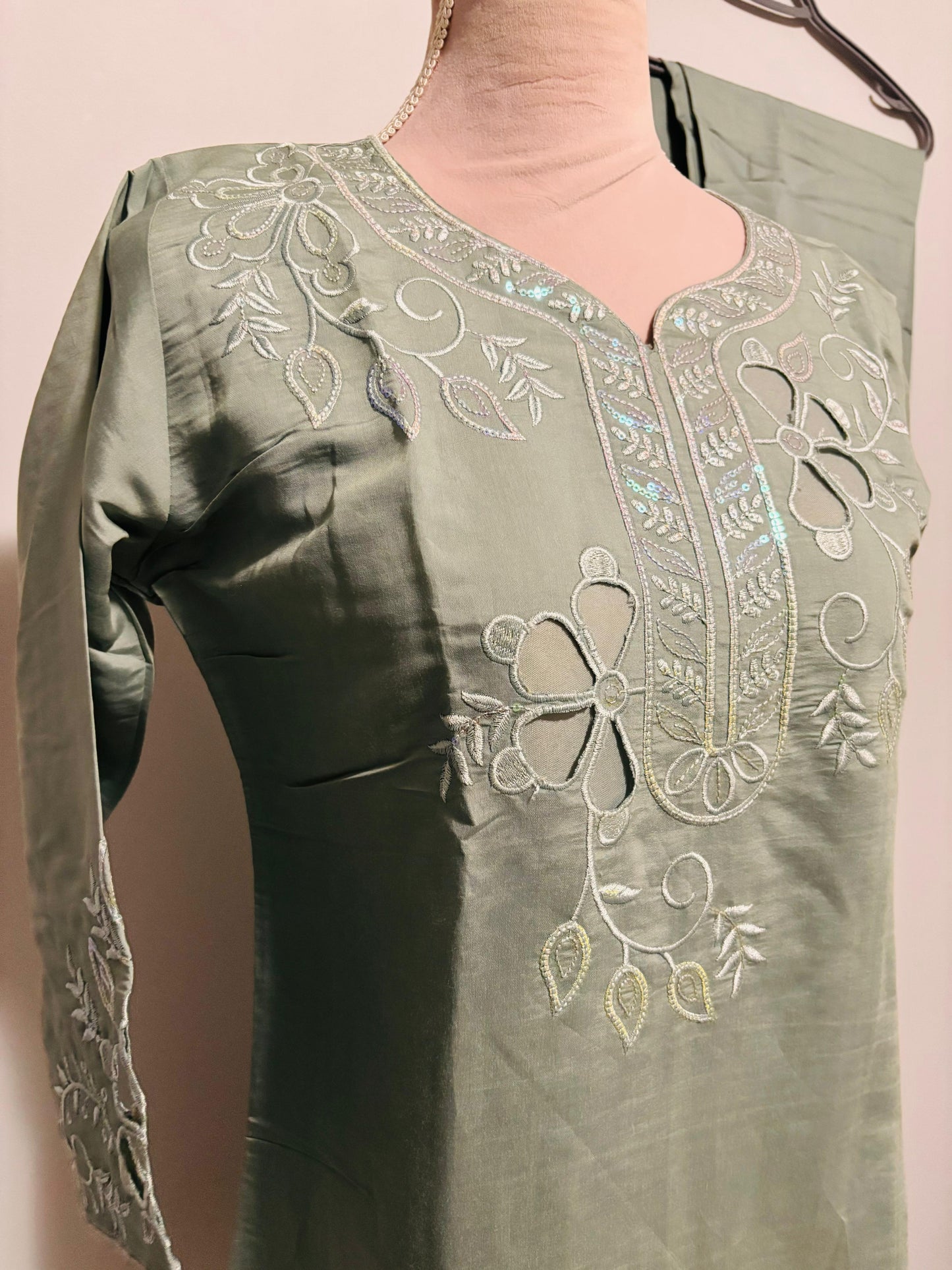 Cutwork & Embroidered Coord Set