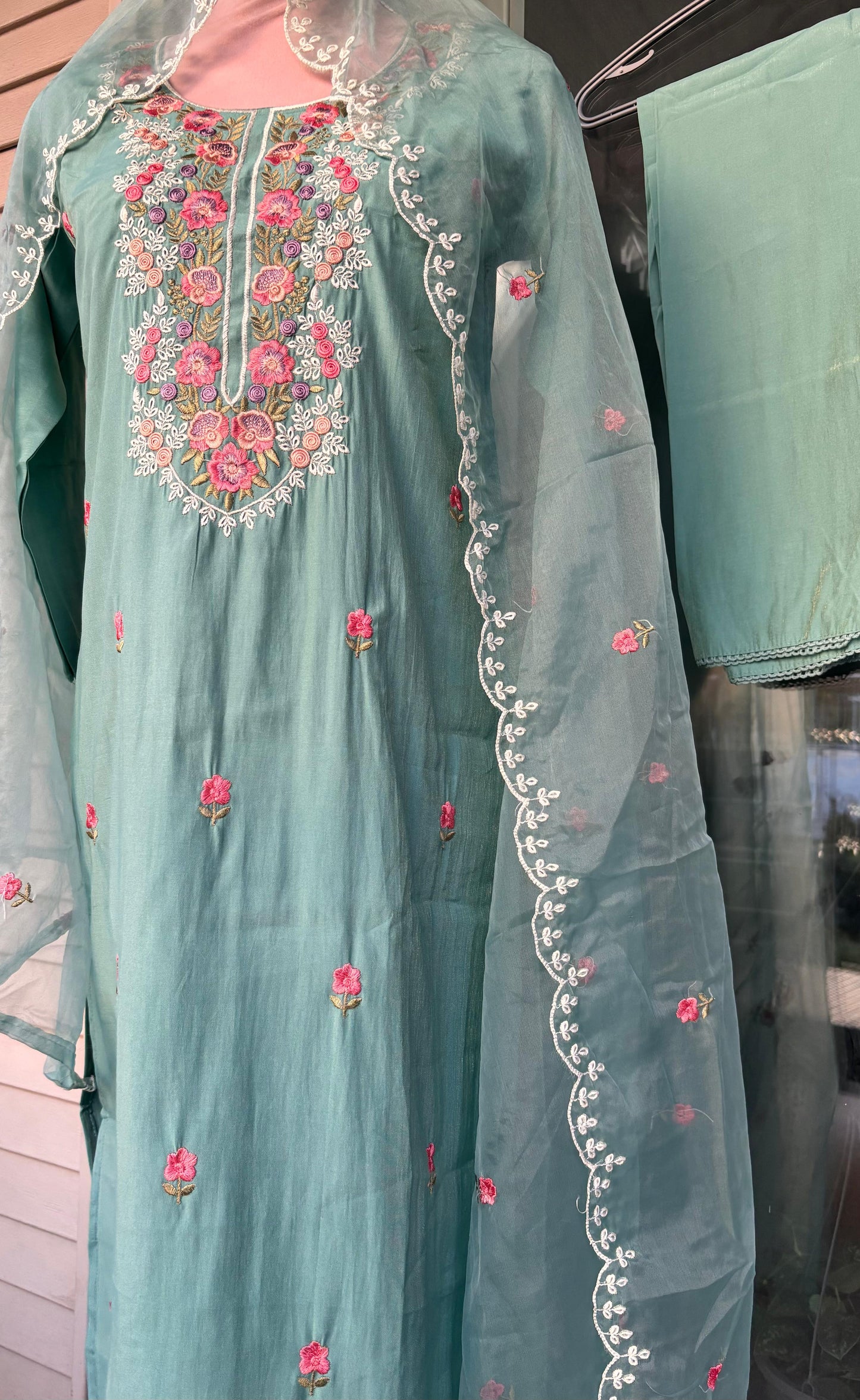 Embroidered Silk Suit