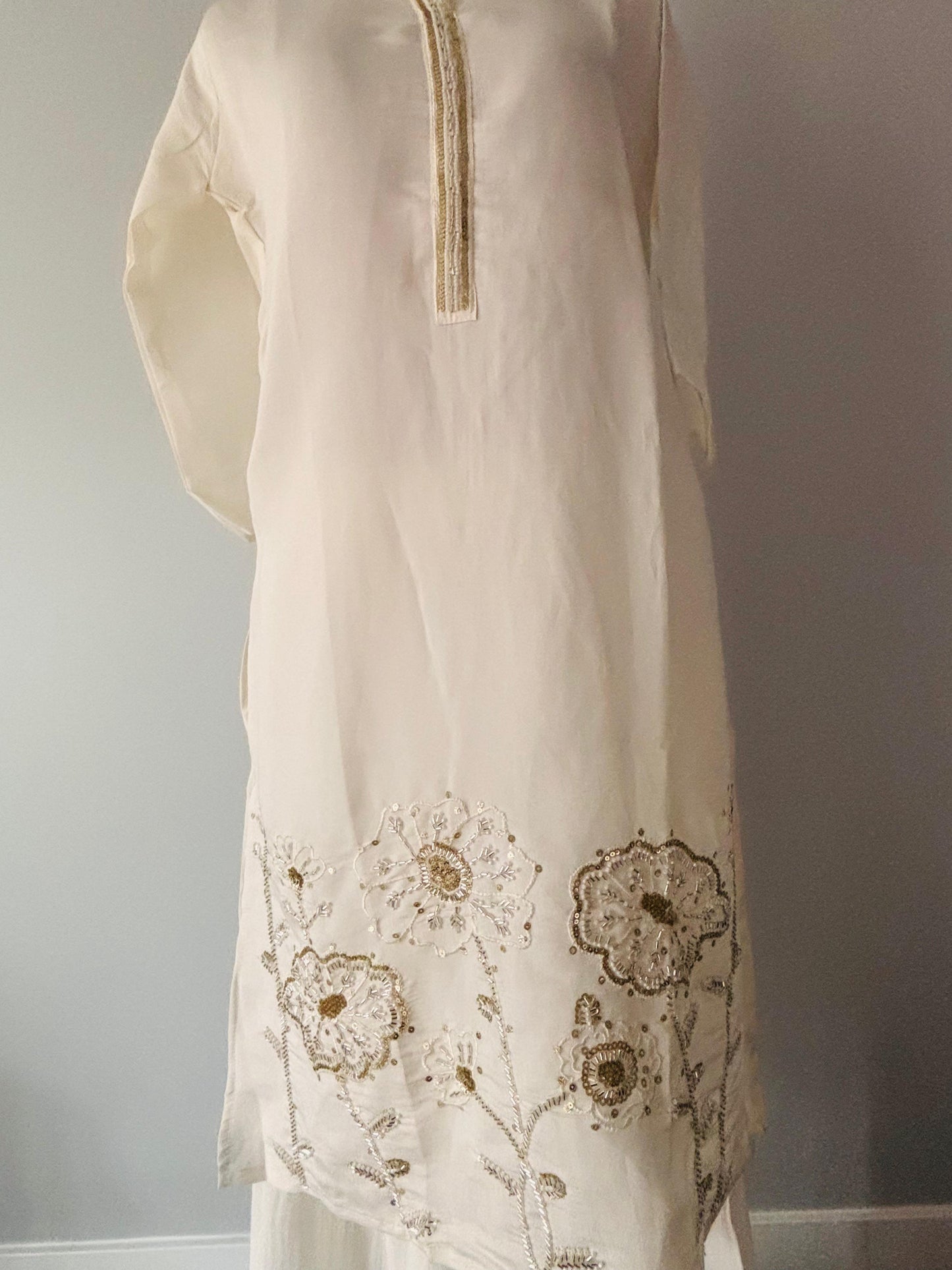 White Coord set with bead work