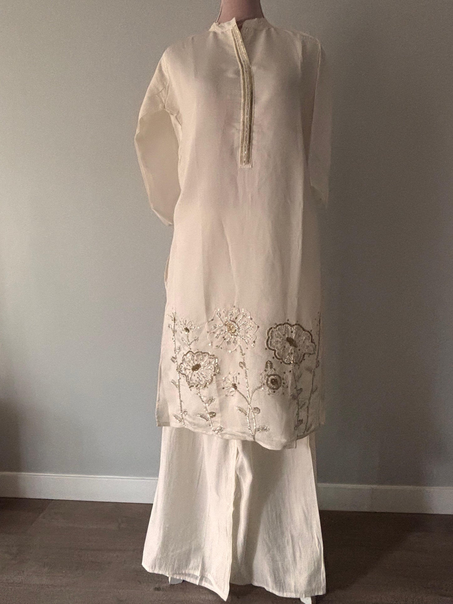 White Coord set with bead work