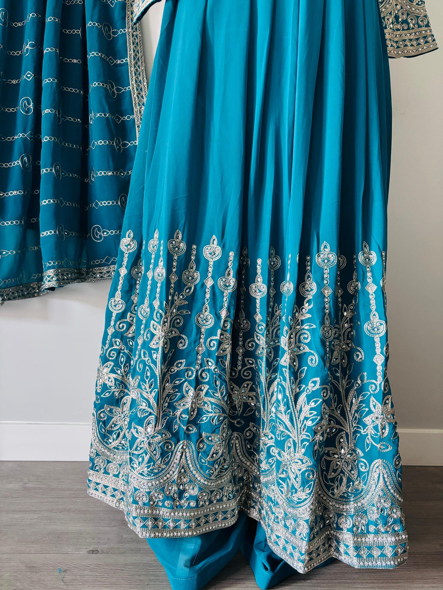 Partywear Embroidered Anarkali Suit (XXL)