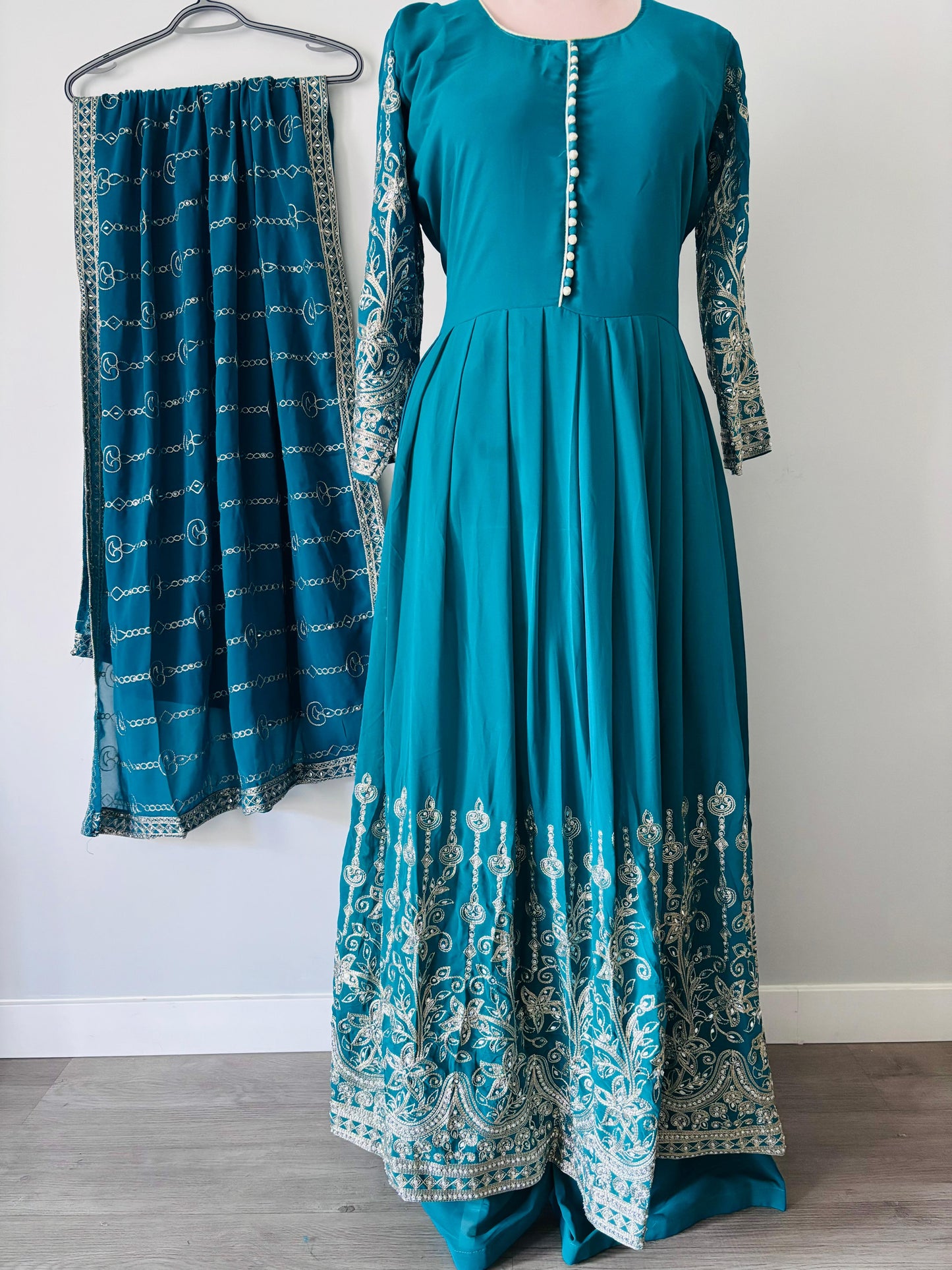 Partywear Embroidered Anarkali Suit (XXL)