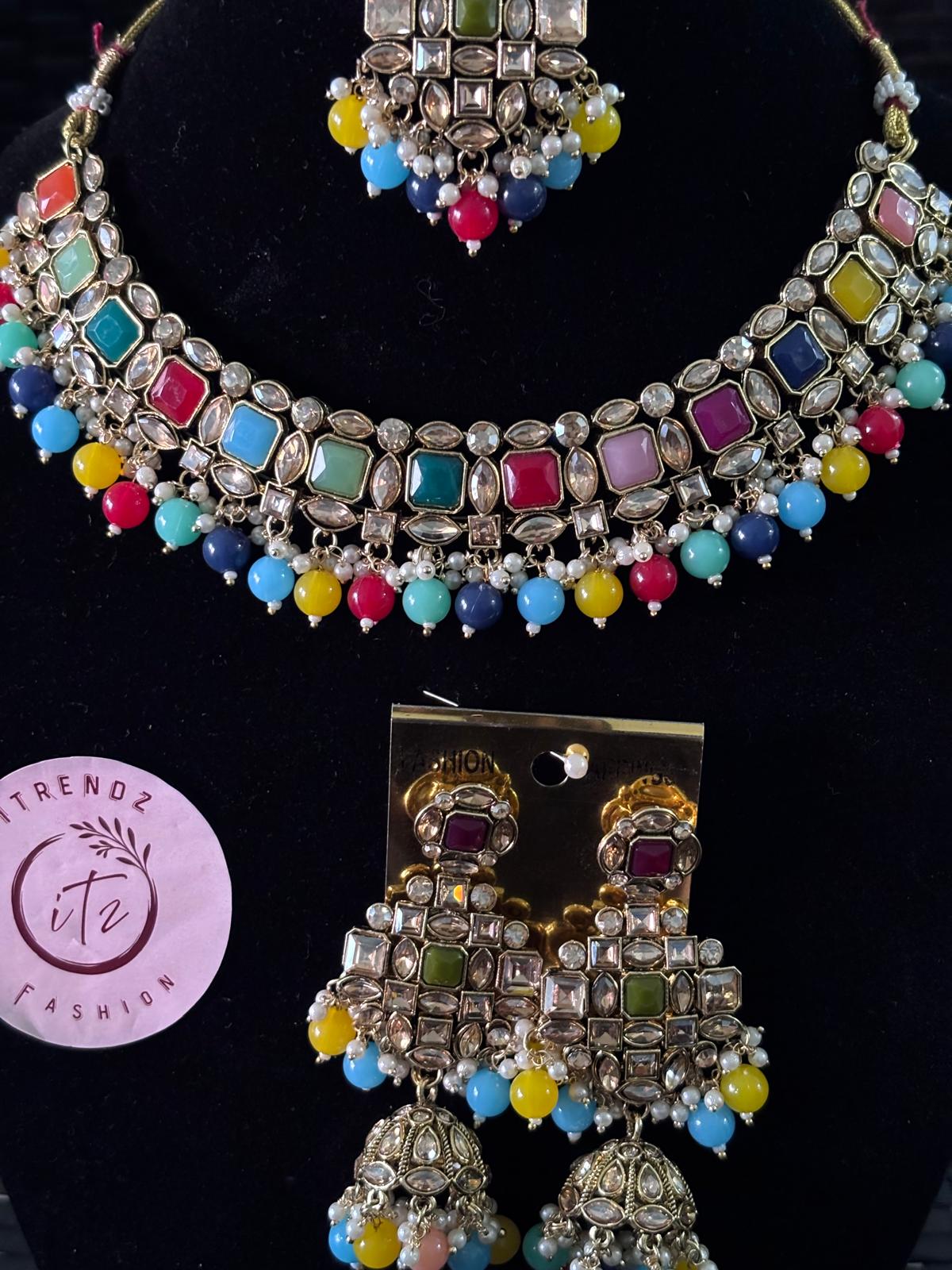 Multicolor Kundan Jewelry Set