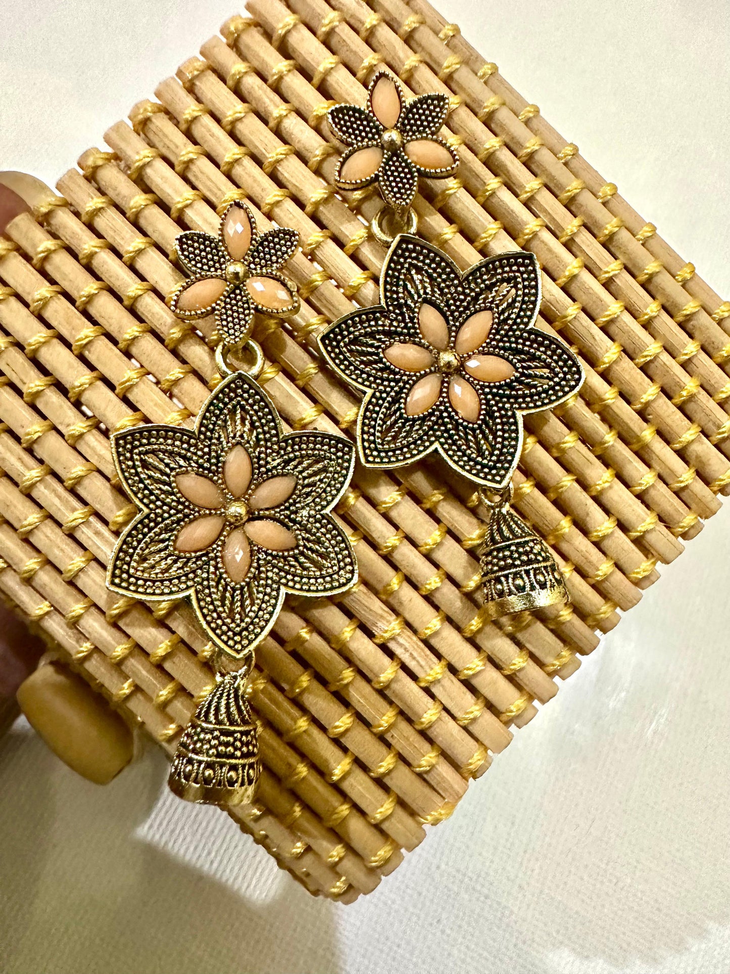 Flower Shaped Earrings with jhumki