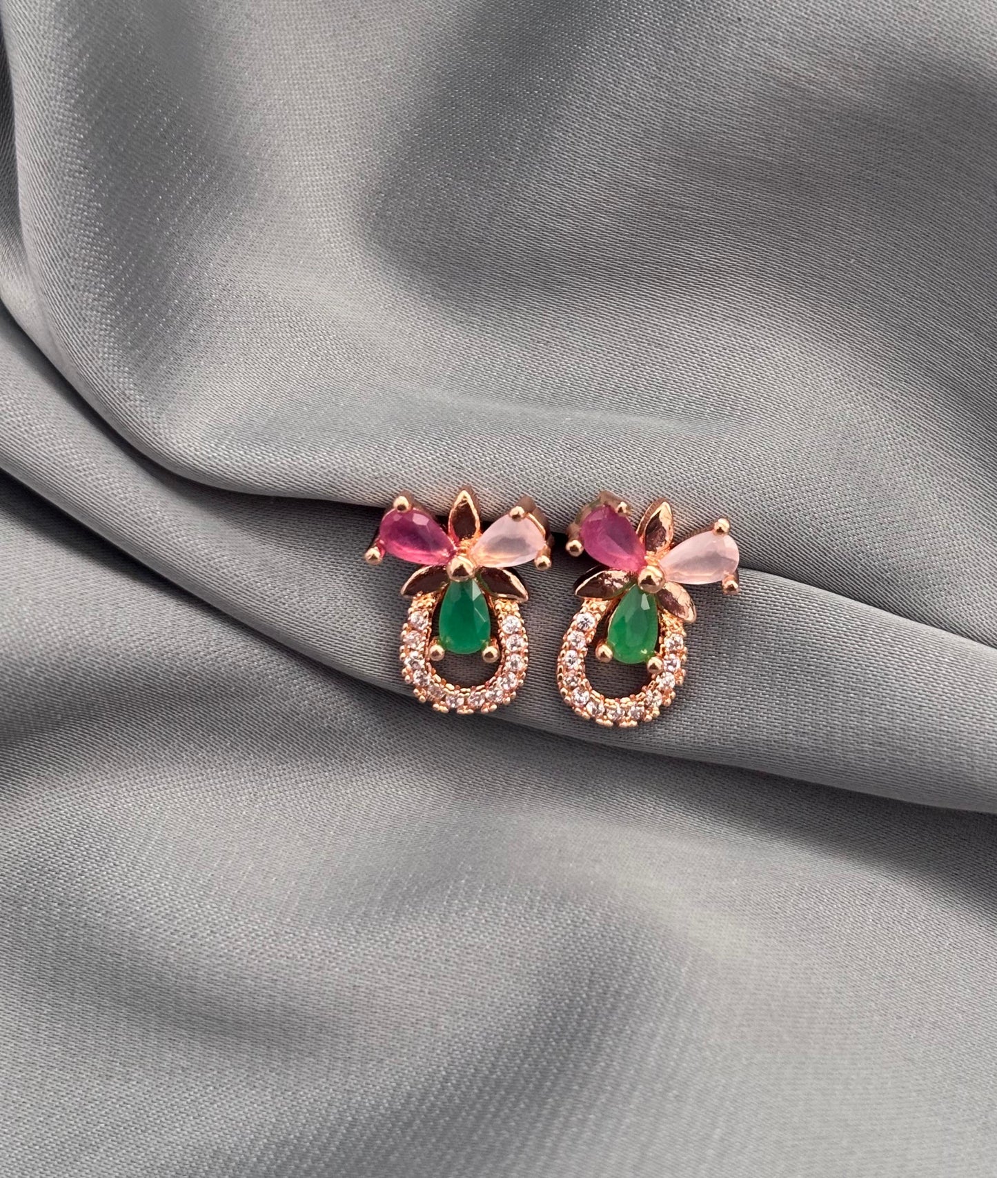 Multicolor Gemstones AD Studs