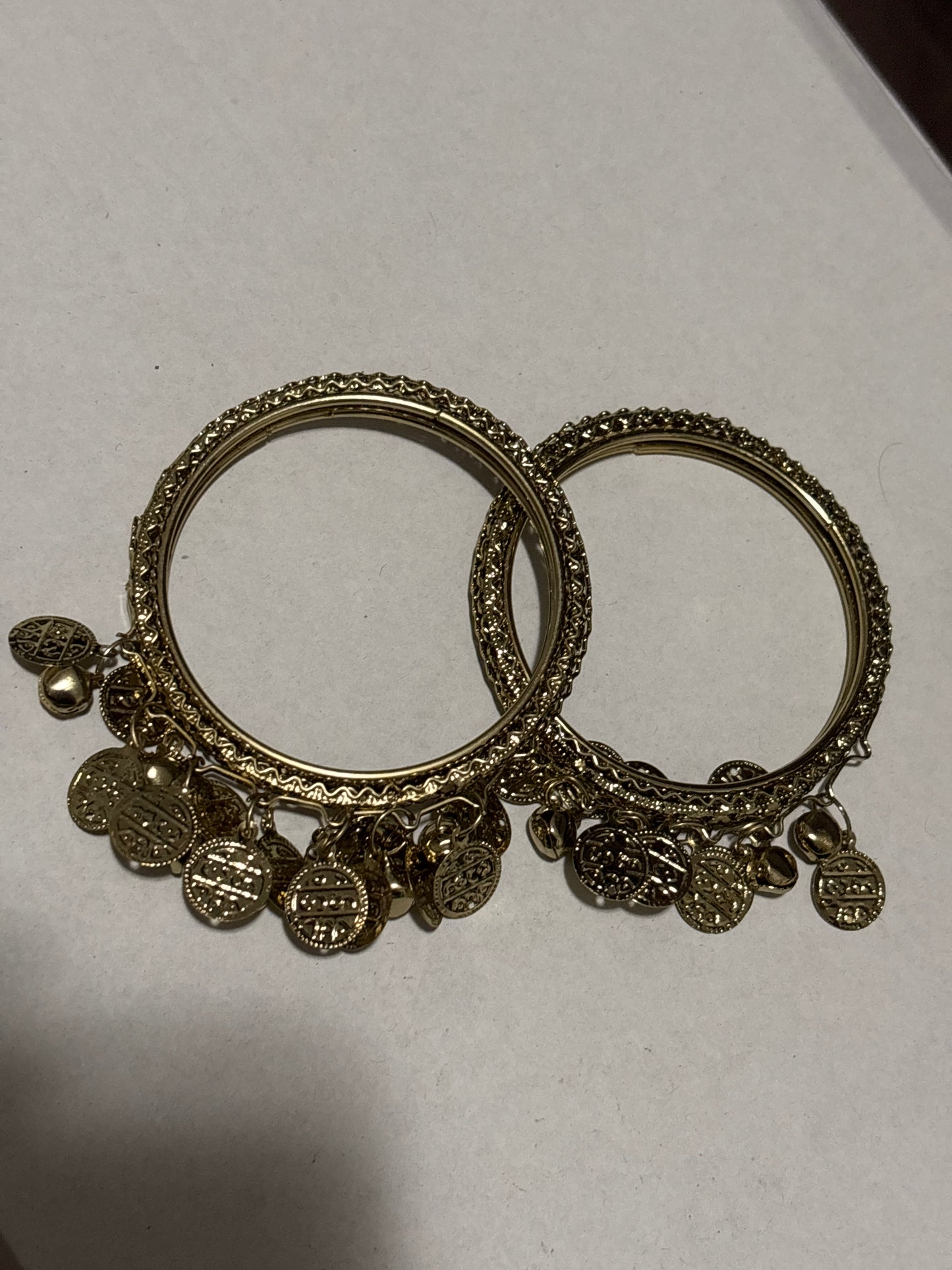Oxidized Golden Bangles - 2 Piece