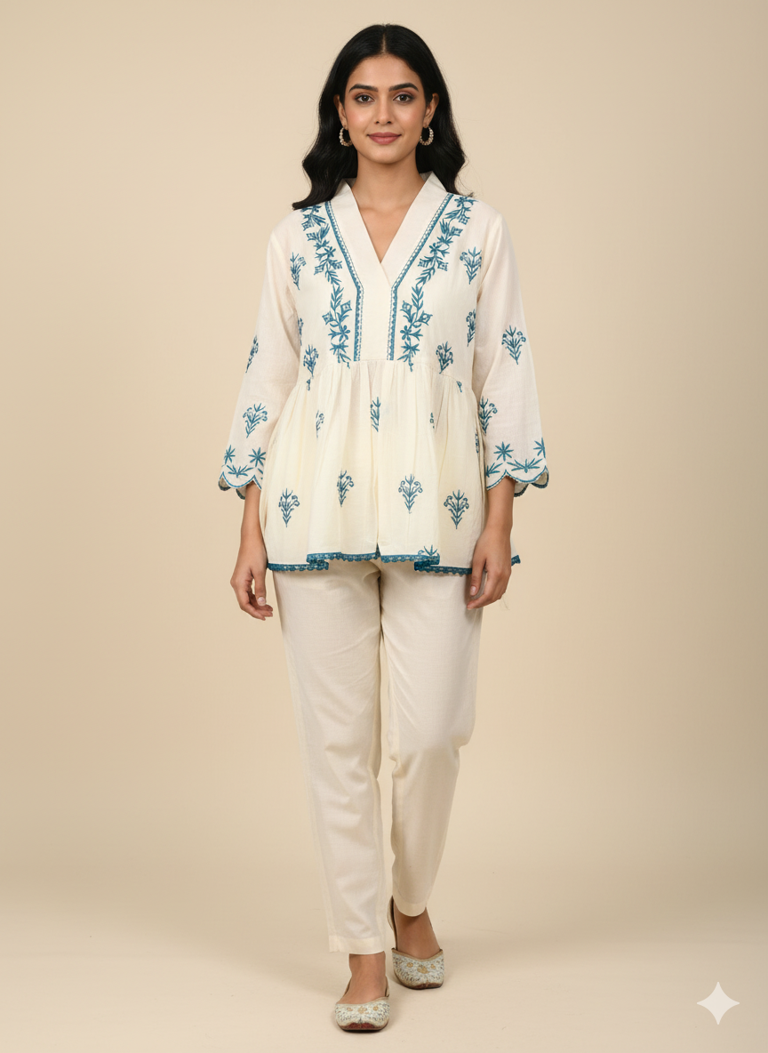 Cotton Mal Embroidered Shirt