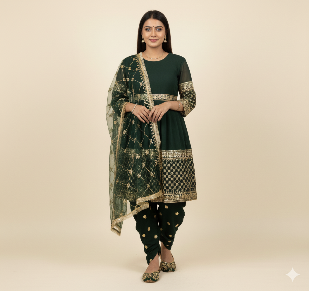 Embroidered Frock Suit