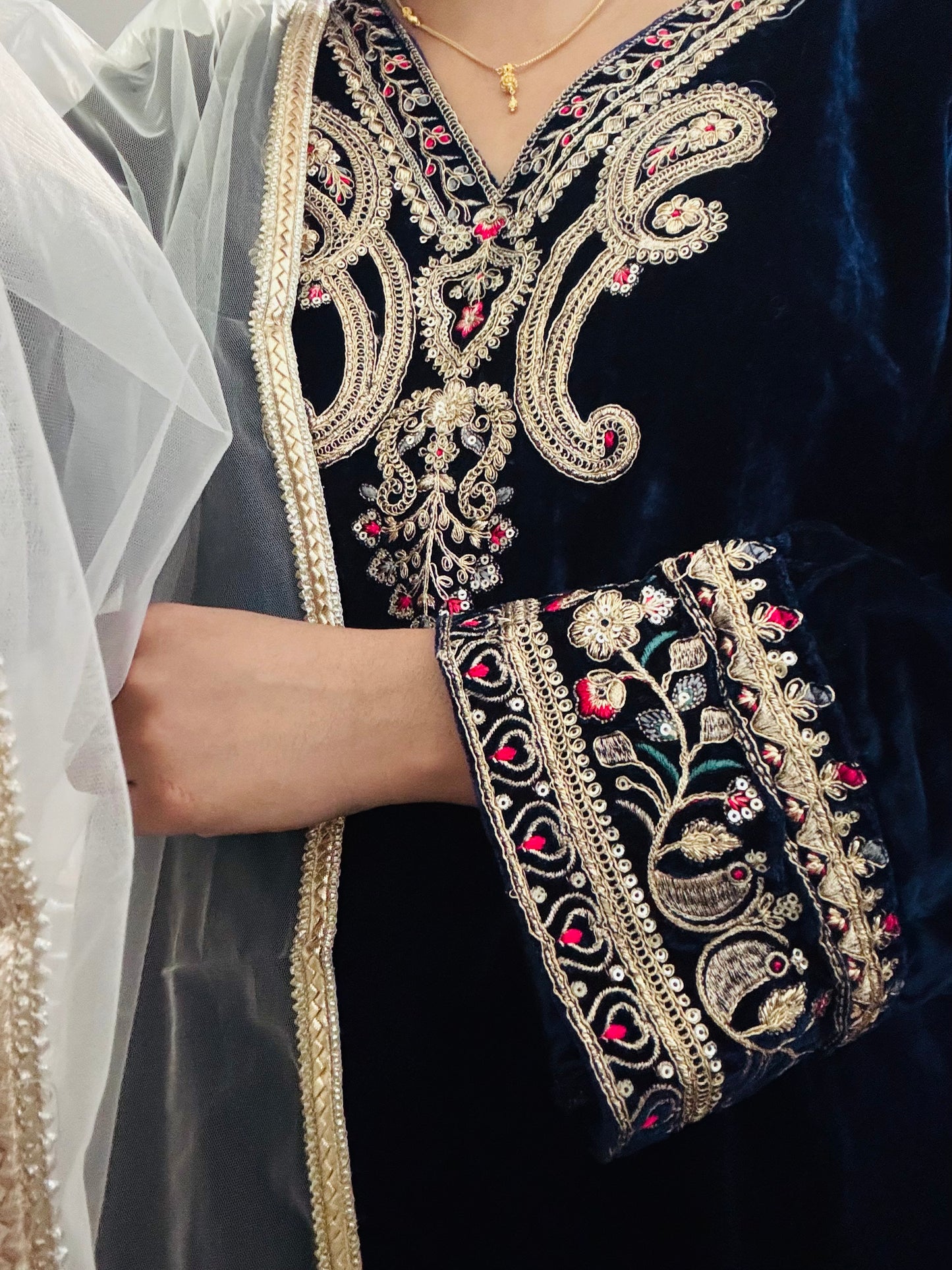 Navy Blue Kurta and Trousers