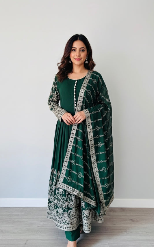 Partywear Embroidered Anarkali Suit (XXL)