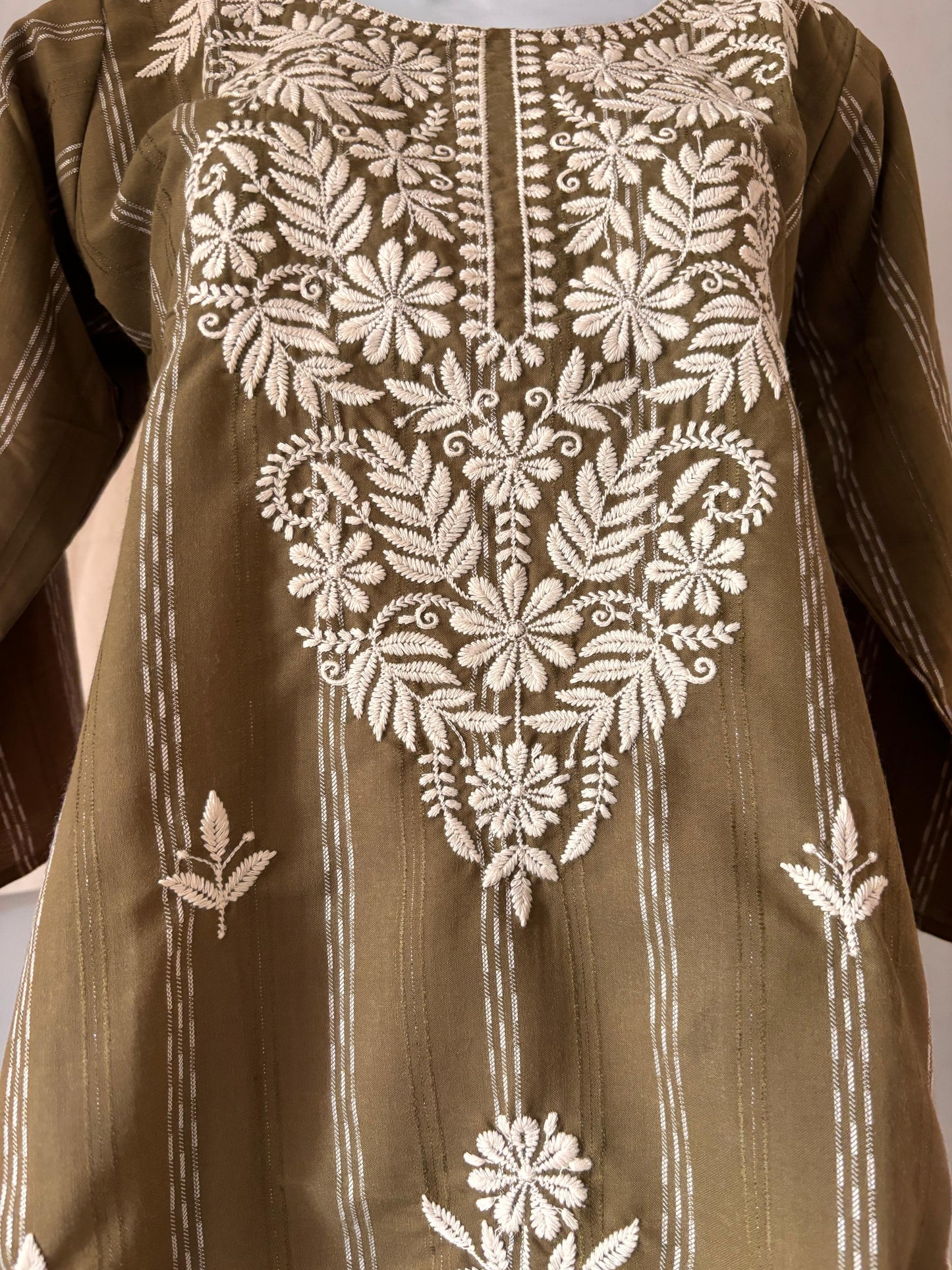 Olive Chikankari Coord set