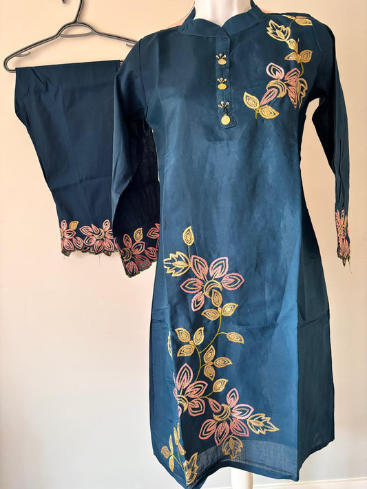 Blue embroidered Coord Set