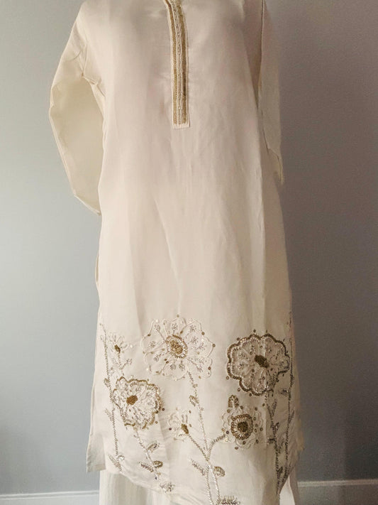 White Coord set with bead work