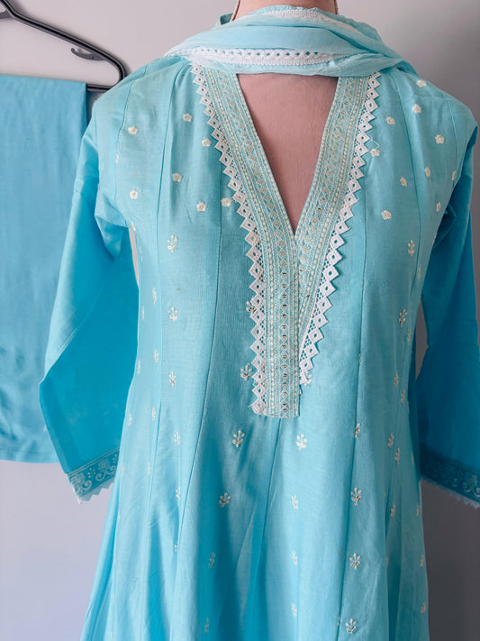 Cotton Anarkali Suit with Dupatta