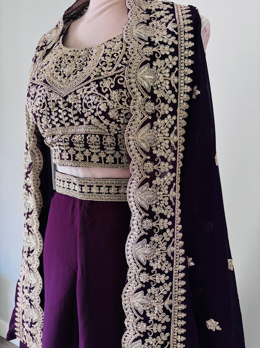 3-Piece Partywear Embroidered Dress