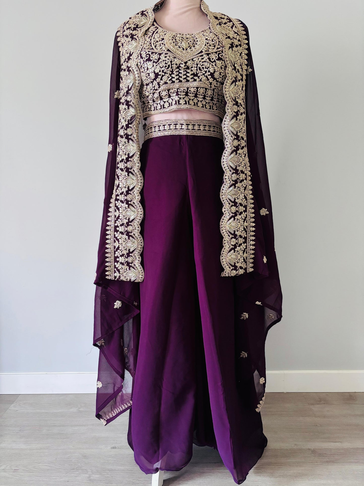 3-Piece Partywear Embroidered Dress