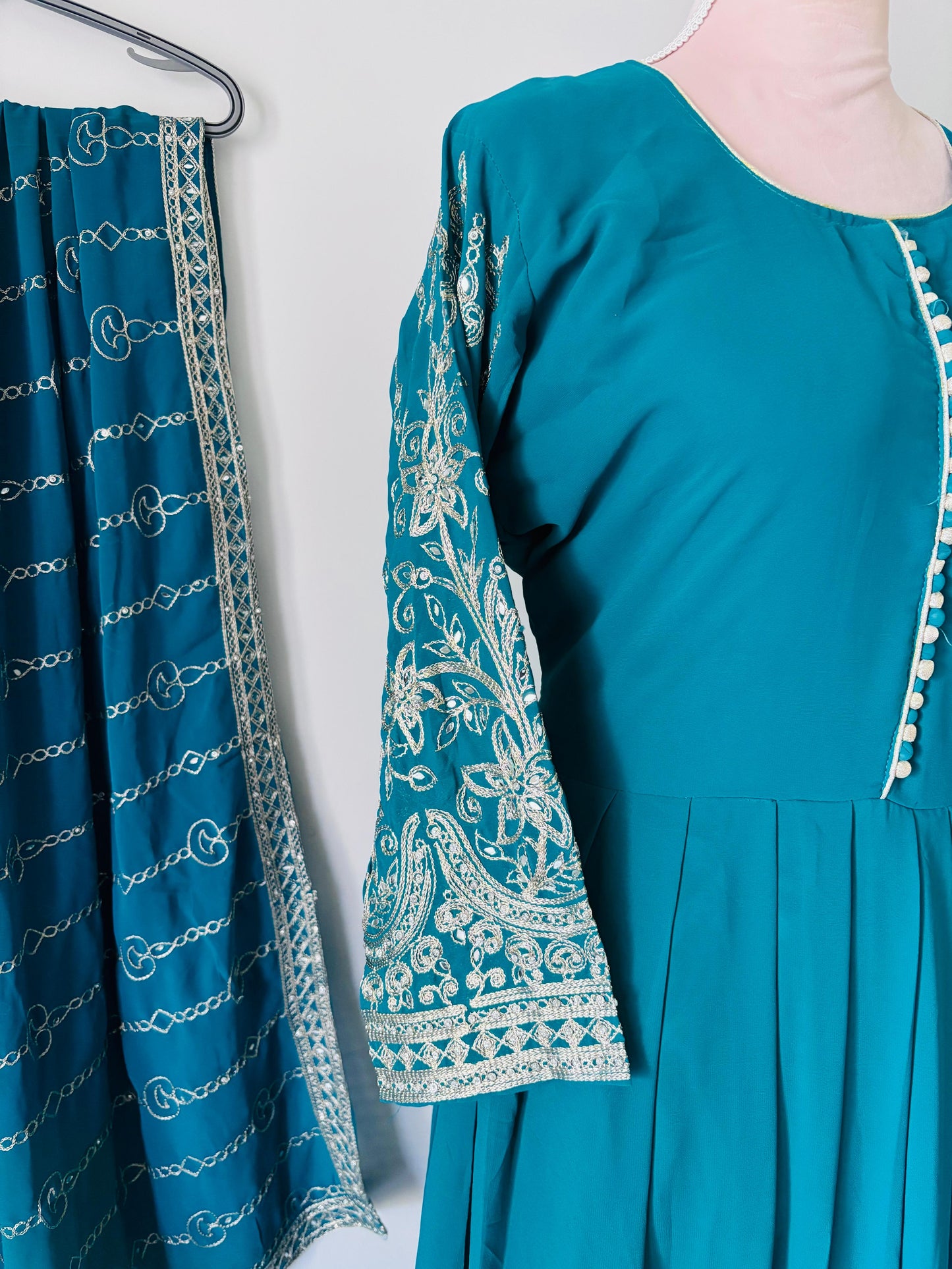 Partywear Embroidered Anarkali Suit (XXL)