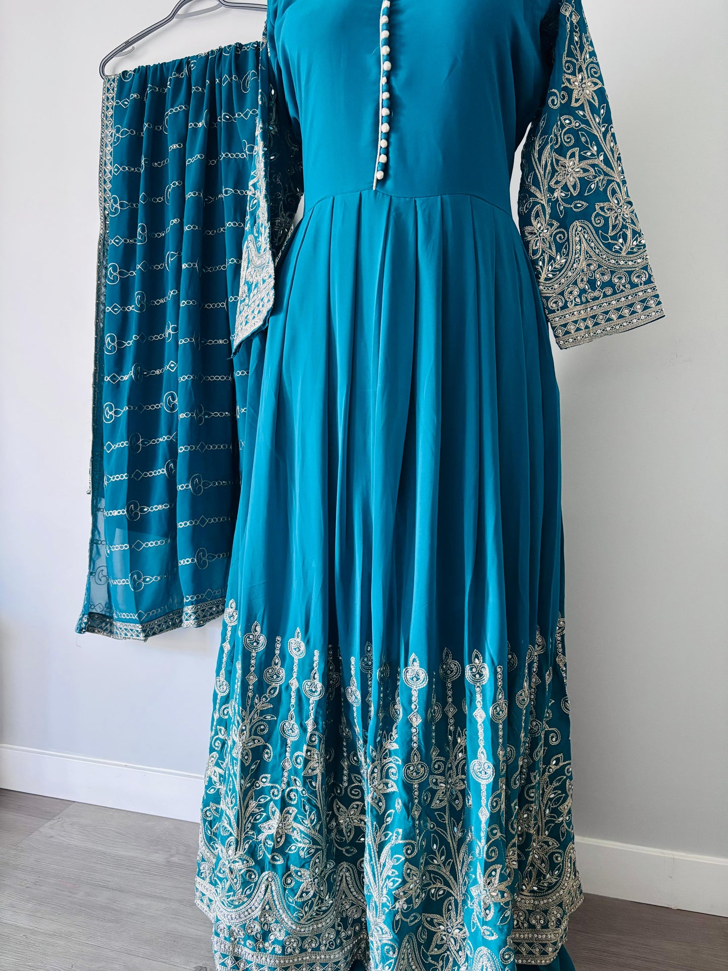 Partywear Embroidered Anarkali Suit (XXL)