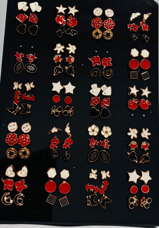 Red Enamel cute Earrings (Mixed)