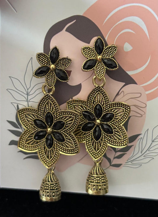 Flower Shaped Earrings with jhumki
