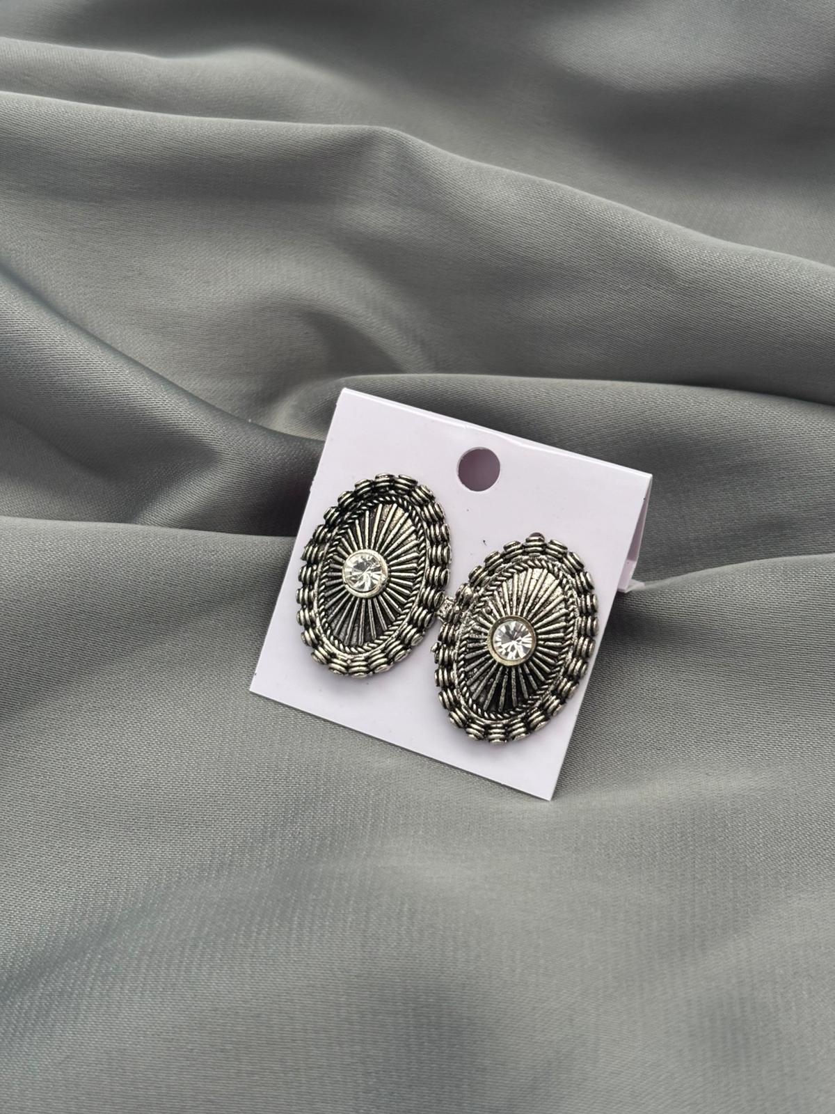 Oval Shaped Clip on Earrings