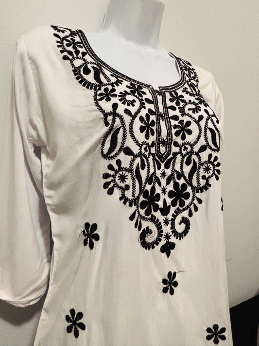 White Chikankari Kurti