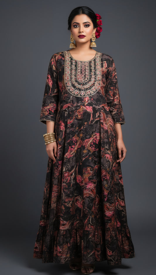 Mirror Embroidered Maxi Dress