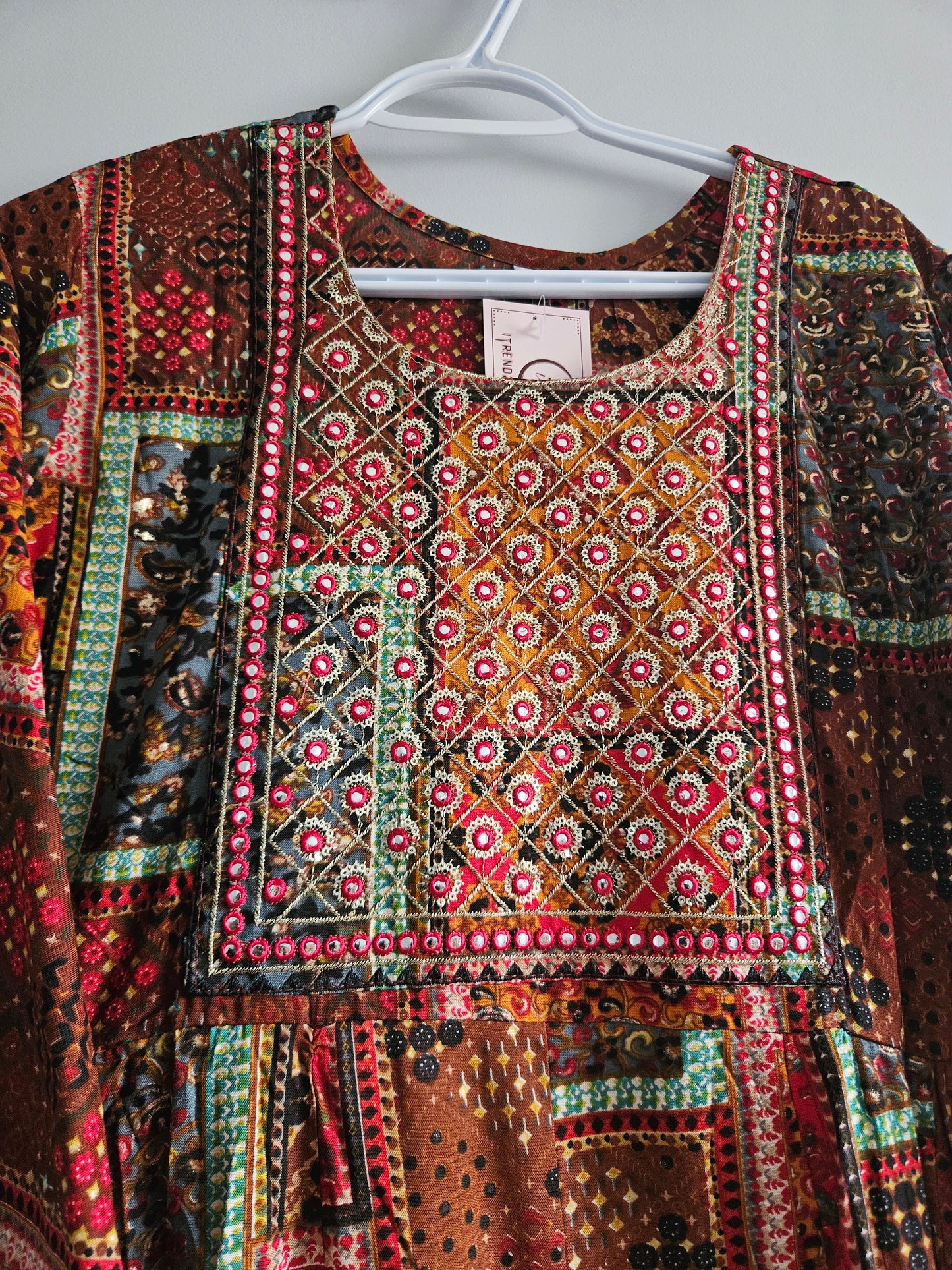 Block Print Maxi Dress